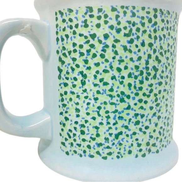 Vtg I. Calvo Coffee Cup Mug Unique Forest Desert Yellow Green Retro 1983 x2 - Picture 5 of 9